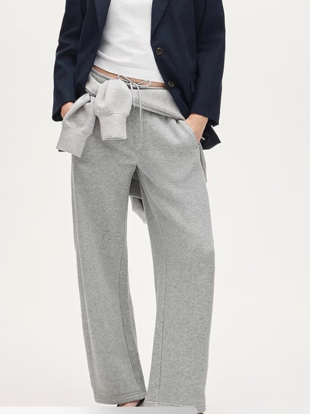 J Crew womens heritage terry wide-leg sweatpant